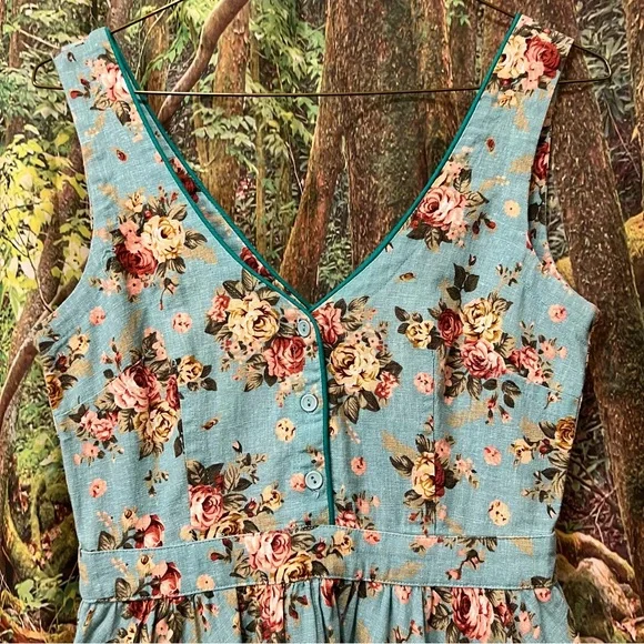 Lucca Couture Turquoise blue floral dress - Picture 6 of 7